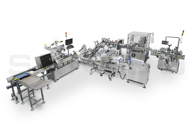 口服液燈檢貼標(biāo)包裝線